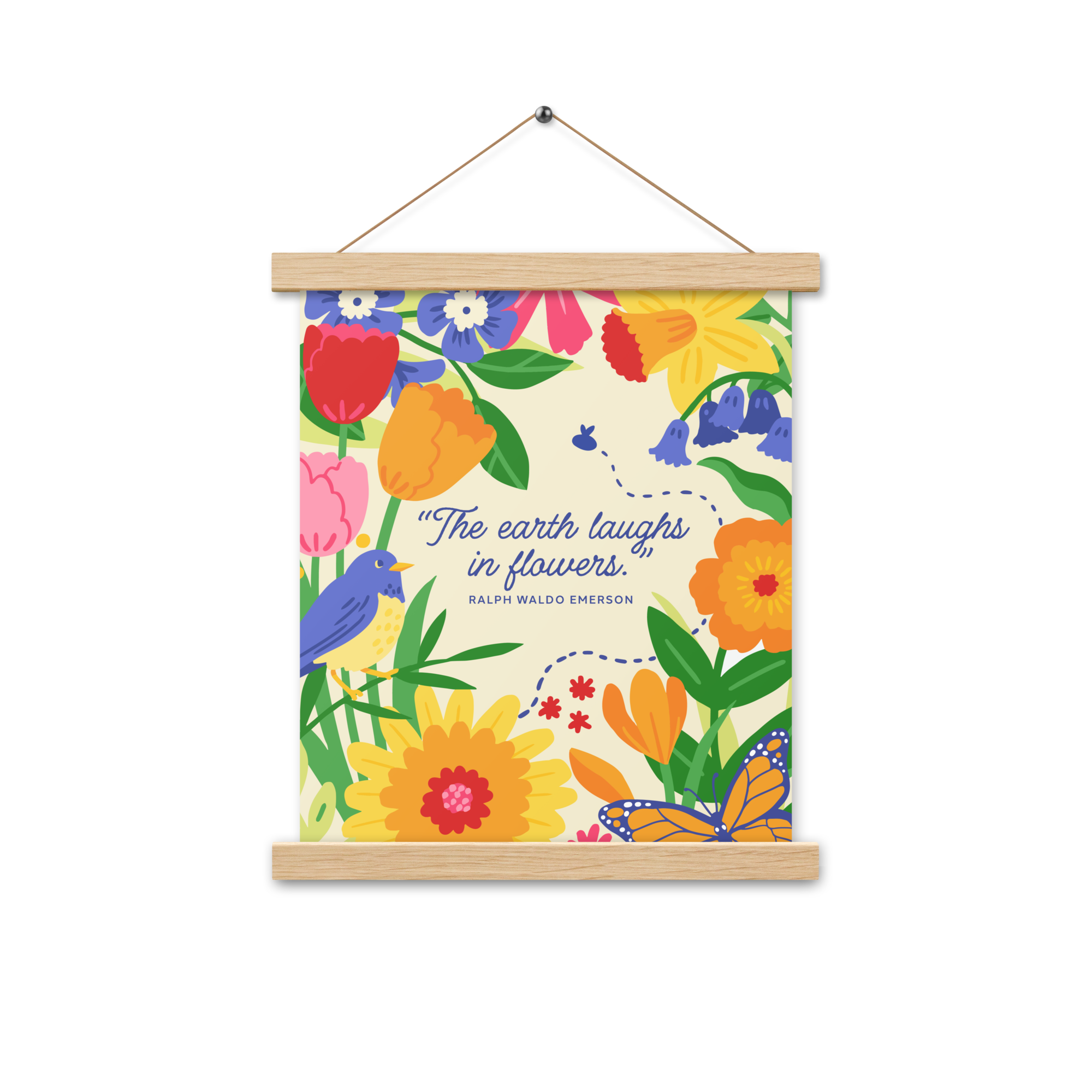 Flower Garden - Poster with wooden hanger