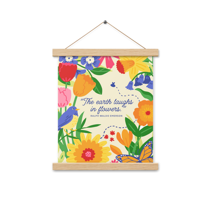 Flower Garden - Poster with wooden hanger