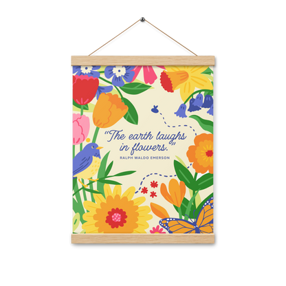 Flower Garden - Poster with wooden hanger