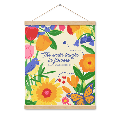 Flower Garden - Poster with wooden hanger