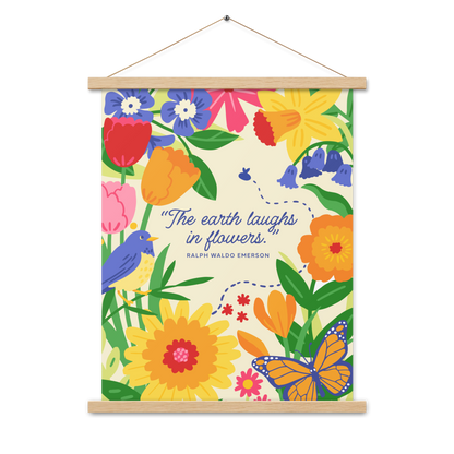 Flower Garden - Poster with wooden hanger