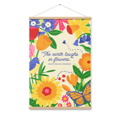 Flower Garden - Poster with wooden hanger