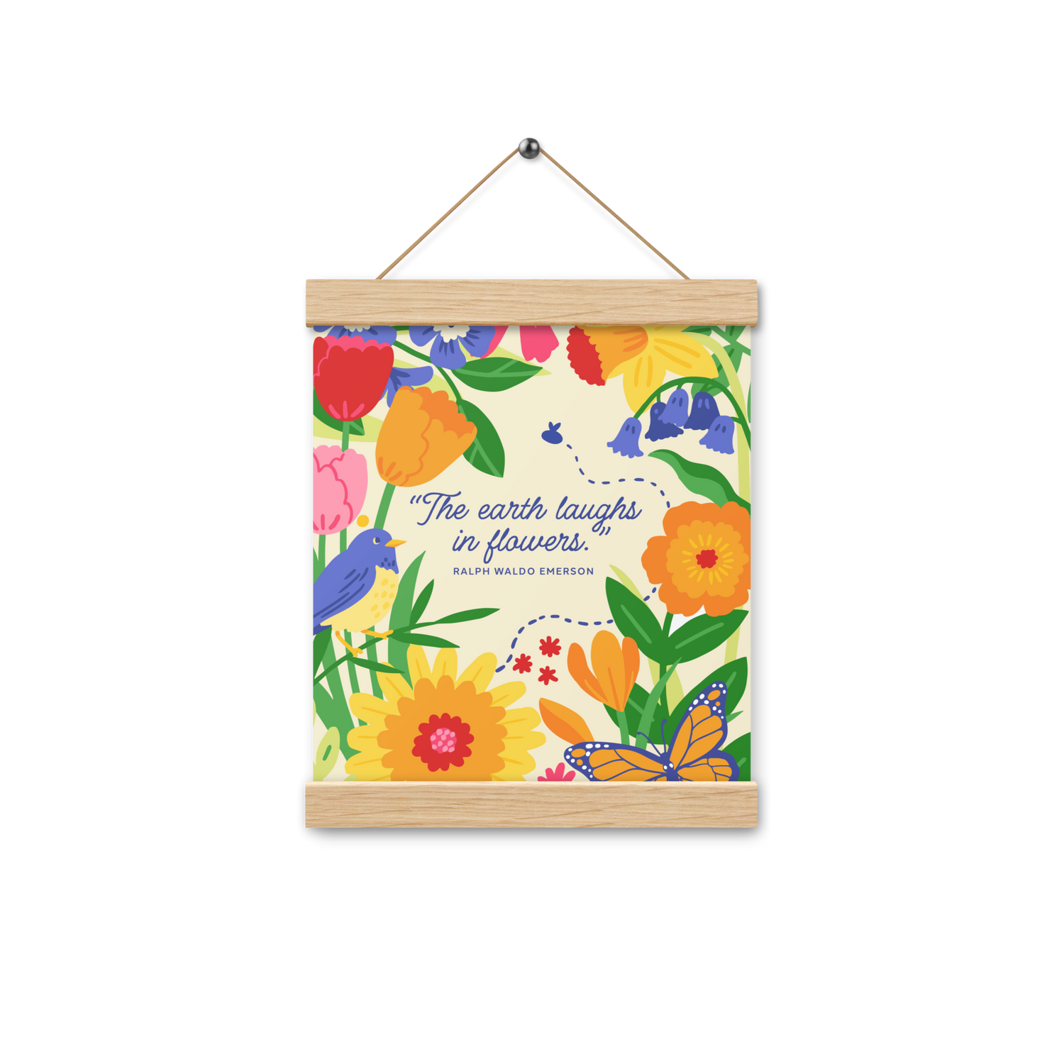 Flower Garden - Poster with wooden hanger