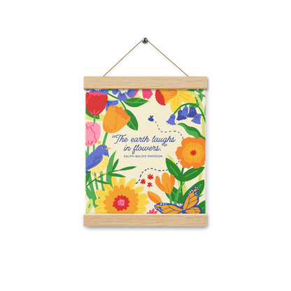 Flower Garden - Poster with wooden hanger